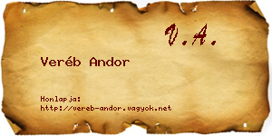 Veréb Andor névjegykártya